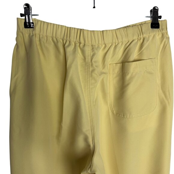 Vintage Line Two Butter Yellow Elastic Waist Stretchy Work Pants Size Large - Picture 7 of 7